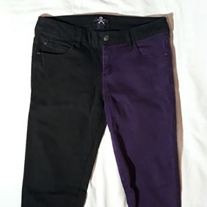 🖤Royal Bones Purple&Black Skinny Jeans💜